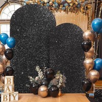 Wedding Arch Cover 72 Ft Black Sequin Fabric Arch Backdrop Cover Round Top Chiara Backdrop Stand Covers For Birthday Party Ce