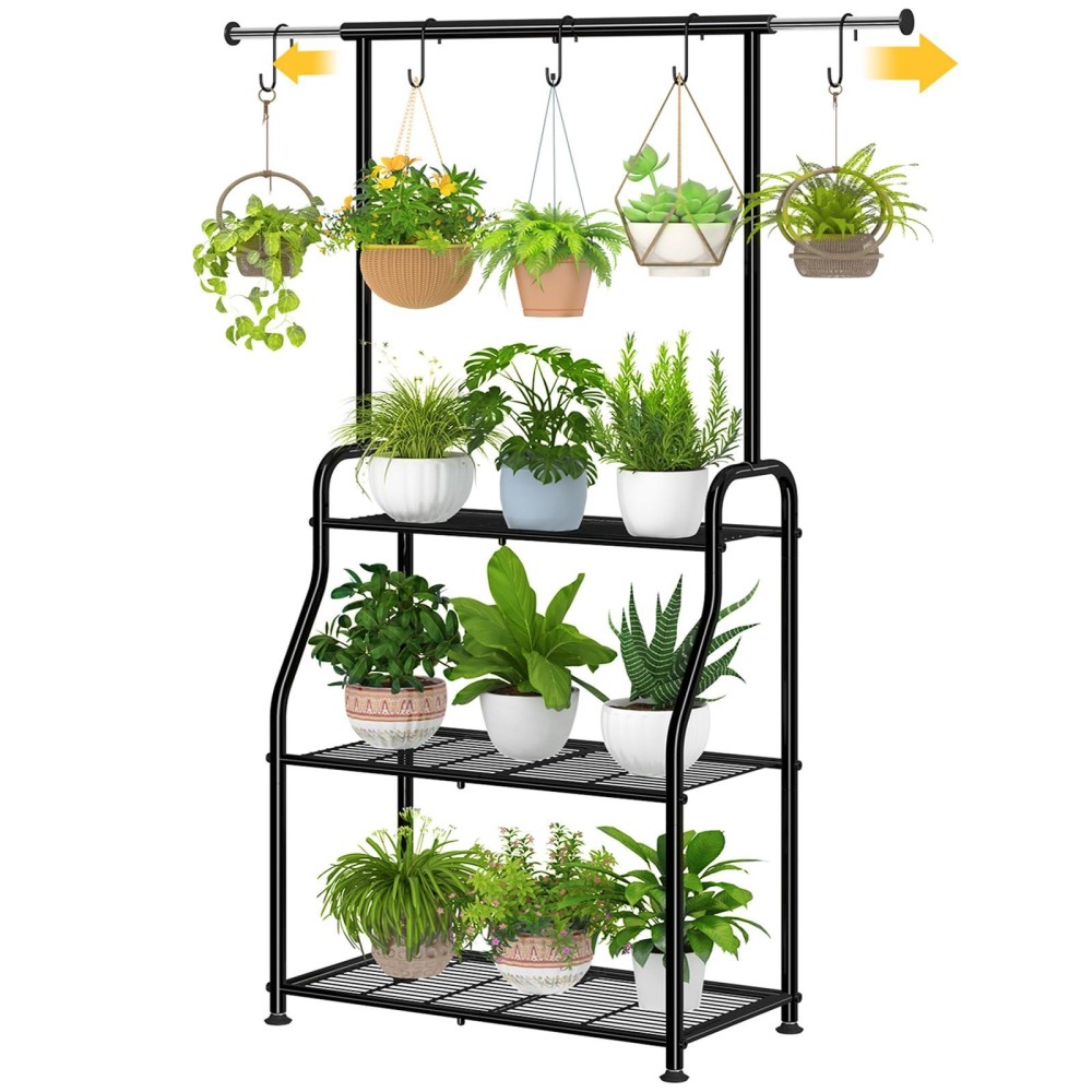 Simple Trending Plant Stand Indoor Outdoor Heavy Duty Metal 3 Tiered Hanging Plant Shelf For Multiple Flower Planter Holder Tal