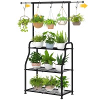 Simple Trending Plant Stand Indoor Outdoor Heavy Duty Metal 3 Tiered Hanging Plant Shelf For Multiple Flower Planter Holder Tal