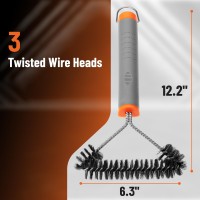 Unco- 3-Sided Grill Brush Stainless Steel  12.2