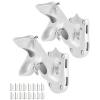 Unco- Aluminum Flag Pole Holder For House  2 Pack  White  Heavy Duty Aluminum Mount  Flag Pole Bracket  Flag Pole Holder Mounting Bracket  Flag Pole Brackets For House  Flag Pole Mounting Bracket