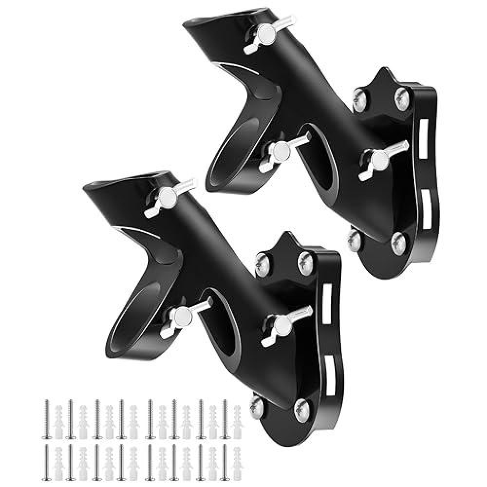 Unco- Aluminum Flag Pole Holder For House  2 Pack  Black  Heavy Duty Aluminum Mount  Flag Pole Bracket  Flag Pole Holder Mounting Bracket  Flag Pole Brackets For House  Flag Pole Mounting Bracket