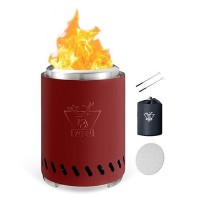 Yefu Tabletop Fire Pit 97 X 71 In Low Smoke Camping Stove For Outdoor Patio Fueled By Pellets Or Wood Safe Burning Table