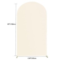 6 Ft Arch Backdrop Cover  Wedding Arch Covers Stretchy Backdrop  Beige Spandex Arch Cover Birthday Chiara Arch Backdrop Stand Cover For Baby Shower Party Ceremony Decorations