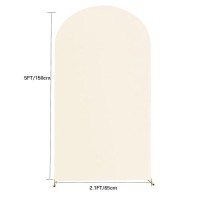 5 Ft Arch Backdrop Cover  Wedding Arch Covers Stretchy Backdrop  Beige Spandex Arch Cover Birthday Chiara Arch Backdrop Stand Cover For Baby Shower Party Ceremony Decorations