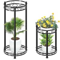 Simple Trending Round Plant Stand Indoor Outdoor Waterproof Metal Tall 31 Plant Shelf Holder Heavy Duty Flower Pot Display