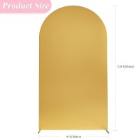 Aseem 72Ft Wedding Arch Cover Gold Fitted Spandex Cover 2Sided Round Top Chiara Backdrop Stand Covers For Party Ceremony Birt