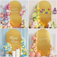 Aseem 72Ft Wedding Arch Cover Gold Fitted Spandex Cover 2Sided Round Top Chiara Backdrop Stand Covers For Party Ceremony Birt