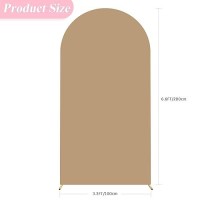 Aseem 66Ft Wedding Arch Cover Khaki Fitted Spandex Cover 2Sided Round Top Chiara Backdrop Stand Covers For Party Ceremony Bir