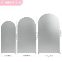 Aseem Set Of 3 Wedding Arch Cover Fitted Spandex Covers 72Ft 66Ft 6Ft 2Sided Round Top Chiara Backdrop Stand Cover For P