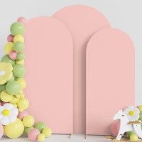 Aseem Set Of 3 Wedding Arch Cover Fitted Spandex Covers 72Ft 66Ft 6Ft 2Sided Round Top Chiara Backdrop Stand Cover For P