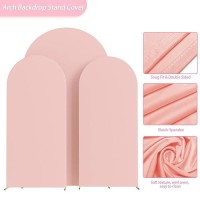 Aseem Set Of 3 Wedding Arch Cover Fitted Spandex Covers 72Ft 66Ft 6Ft 2Sided Round Top Chiara Backdrop Stand Cover For P