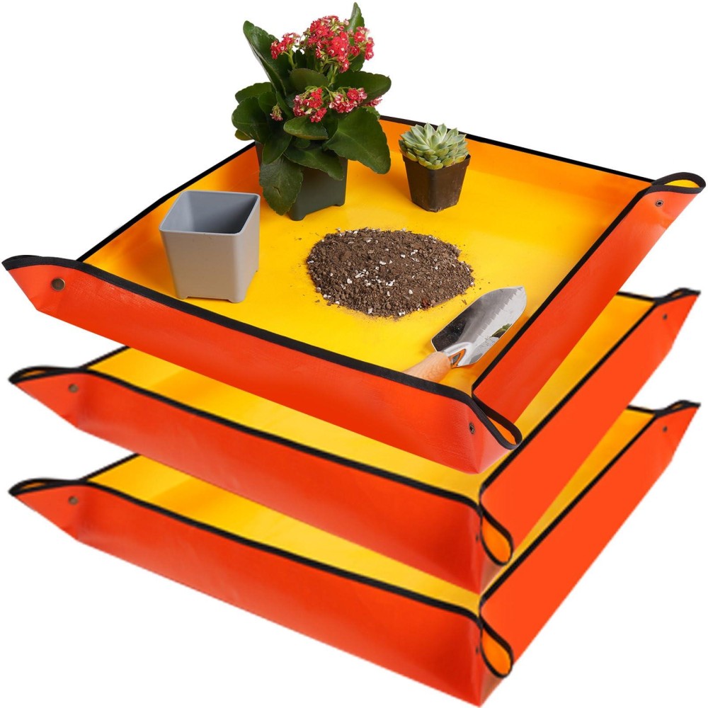 Hnxtyaob 3 Pcs 268 X 268 Repotting Mat For Indoor Plants Transplanting And Potting Soil Mess Control Plant Gifts For Plan