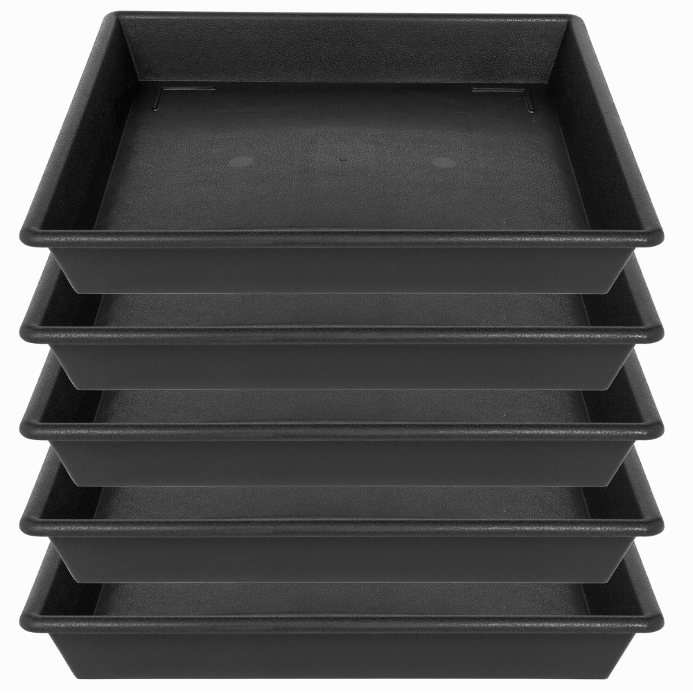 Nimyau Square Plant Saucer 5 Pack 8 10 12 14 16 18 20 Inch Flower Pot No Holes Plant Drip Trays Plant Trays For Pots Heavy Dut