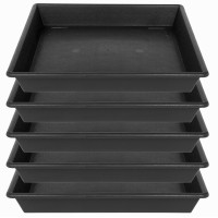 Nimyau Square Plant Saucer 5 Pack 8 10 12 14 16 18 20 Inch Flower Pot No Holes Plant Drip Trays Plant Trays For Pots Heavy Dut