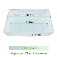 Nimyau Square Plant Saucer 5 Pack 8 10 12 14 16 18 20 Inch Flower Pot No Holes Plant Drip Trays Plant Trays For Pots Heavy Dut