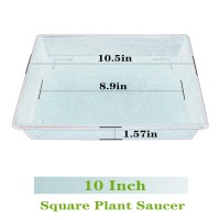 Nimyau Square Plant Saucer 10 Inch 5 Pack Plant Stand Flower Pot No Holes Plant Trays For Pots Heavy Duty Plastic Plant Saucer