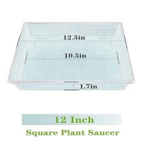 Nimyau Square Plant Saucer 12 Inch 5 Pack Plant Stand Plant Trays For Pots Heavy Duty Gray Plastic Plant Saucers For Indoors Ou