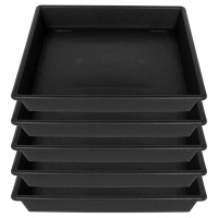 Nimyau Square Plant Saucer 16 Inch 5 Pack 10 14 16 18 20 Plant Trays For Pots Heavy Duty Plastic Plant Saucers For Indoors Outdo