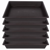 Nimyau Square Plant Saucer 16 Inch 5 Pack Plant Stand Plant Trays For Pots Heavy Duty Plastic Plant Saucers For Indoors Outdoor