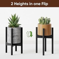 Mudeela 2 Pack Adjustable Plant Stand Indoor Bamboo Plant Stand 8 To 12 Inches Single Floor Plant Stand For Indoor Plants Bam