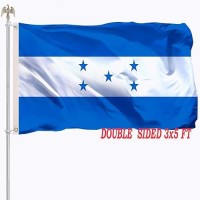 3X5 Honduras Honduran Flag Outdoor Double Sided Vivid Color Country Flags Heavy Duty 210D Nylon Cloth With 2 Brass Grommets 4 Rows Of Stitches