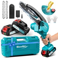 Seesii Mini Chainsaw 6 Inch Cordless Chainsaw W 2X2000Mah Batteries Oiler System Replacement Chain Handheld Electric Chain Sa