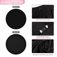 Wokceer 6Ft Round Backdrop Cover Black Round Arch Covers With Buckles Polyster Circle Balloon Arch Cover For Wedding Birthday Party Ceremony Decor