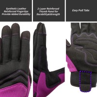 Msupsav Birthday Gifts Work Gloves Work Gloves Men Working Gloves Men Mechanic Gloves Utility Gardening Gloves Breathable Garden Gloves Touchscreen Performance Fit (Purple Large)