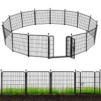 Adavin Metal Garden Fence With Gate 36 Inh 10 Panels Heavy Duty Iron Animal Barrier Fence Indoor Or Outdoor Dog Playpen Por