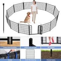 Adavin Metal Garden Fence With Gate 36 Inh 10 Panels Heavy Duty Iron Animal Barrier Fence Indoor Or Outdoor Dog Playpen Por