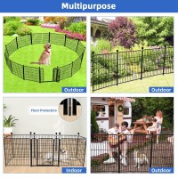 Adavin Metal Garden Fence With Gate 36 Inh 10 Panels Heavy Duty Iron Animal Barrier Fence Indoor Or Outdoor Dog Playpen Por