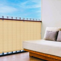 Love Story 3X197 Sand Balcony Privacy Screen Fence Uv Protection Hdpe Material Weatherresistant 3 Ft Height Shield For Dec