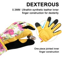 Savjob Gardening Gloves For Women Premium Grain Leather Thorn Proof Garden Gloves With Touchscreen Work Gloves For Women Gifts