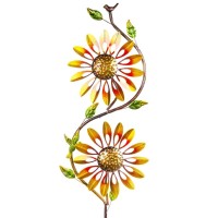 Dreamsoul Sunflower Wind Spinners Outdoor Metal Wind Sculptures Spinners Kinetic Wind Spinners For Yard And Garden 43 10 In