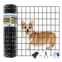 Gilpwa Welded Wire Fence 50Ftl X 24Inchh Garden Fence For Dog 2 Inch X 3 Inch 16Ga Fencing For Chicken Pvc Coated Antiru