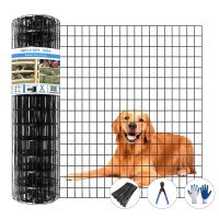 Gilpwa Welded Wire Fence 50Ftl X 48Inchh Garden Fence For Dog 2 Inch X 3 Inch 16Ga Fencing For Chicken Pvc Coated Antiru