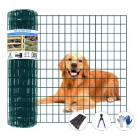 Gilpwa Welded Wire Fence 50Ftl X 36Inchh Pvc Coated Wire Fencing For Dog 2 Inch X 3 Inch 16Ga Fencing For Chicken Antiru