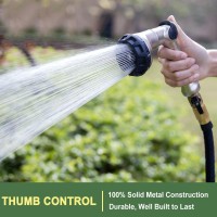 Fanhao Professional Heavy Duty Garden Hose Nozzle 100 Metal Thumb Control Water Hose Sprayer With 8 Spray Patterns High Press