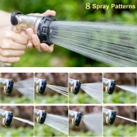 Fanhao Professional Heavy Duty Garden Hose Nozzle 100 Metal Thumb Control Water Hose Sprayer With 8 Spray Patterns High Press