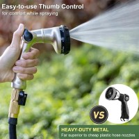 Fanhao Professional Heavy Duty Garden Hose Nozzle 100 Metal Thumb Control Water Hose Sprayer With 8 Spray Patterns High Press