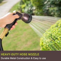 Fanhao Heavy Duty Garden Hose Nozzle 100 Metal Water Nozzle With 8 Adjustable Spray Patterns High Pressure Hose Sprayer With