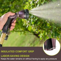 Fanhao Heavy Duty Garden Hose Nozzle 100 Metal Water Nozzle With 8 Adjustable Spray Patterns High Pressure Hose Sprayer With