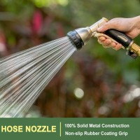 Fanhao Heavy Duty Garden Hose Nozzle 100 Metal Water Nozzle With 8 Adjustable Spray Patterns High Pressure Hose Sprayer With