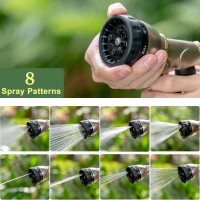 Fanhao Heavy Duty Garden Hose Nozzle 100 Metal Water Nozzle With 8 Adjustable Spray Patterns High Pressure Hose Sprayer With