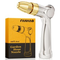 Fanhao Professional Heavy Duty Garden Hose Nozzle 100 Metal Thumb Control Water Nozzle With Brass Tip High Pressure Adjustabl