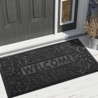 Yimobra Door Mat Indoor Outdoor Entrance Non Slip Welcome Front Doormats Heavy Duty Rubber Backing Stain And Fade Resistant