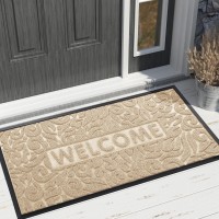 Yimobra Welcome Front Door Mat Outdoor Heavy Duty Sturdy Non Slip Doormats Rubber Backing Lowprofile Entrance Rugs Absorben