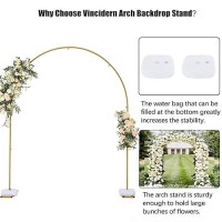 Vincidern Wedding Arch Backdrop Stand 7.8Ft  Party Balloon Arch Stand For Birthday  Bridal Baby Showers  Metal Wedding Arch Frame For Ceremony Decoration Arch Stand Backdrop Gold(With Water Base)