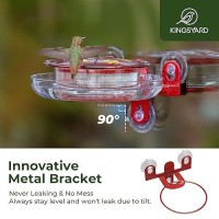 Kingsyard Window Hummingbird Feeder With Ant Moat  Strong Suction Cup Hummingbird Feeders For Outdoors - 8 Oz Leak Proof & 5 Bee Proof Feeding Ports  Red